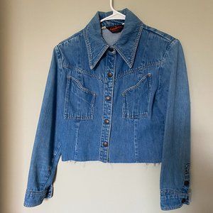 70's Vintage Cropped Western Denim Jacket